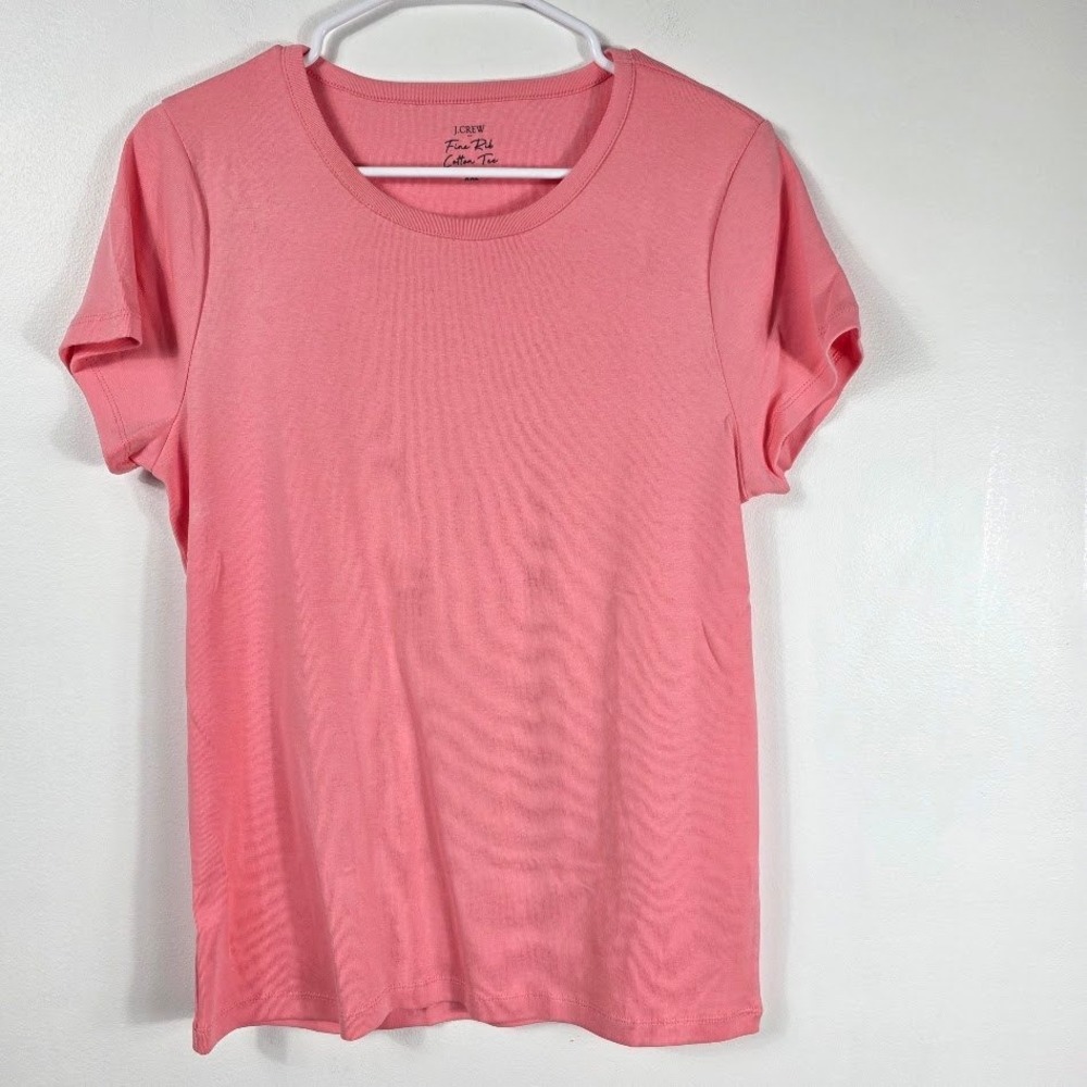 J. Crew Fine Rib Cotton Tee Womens XXL Pink /CoralShort Sleeve Crewneck New NWT